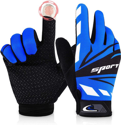 DreamPalace India Driving Riding Cycling Sport Gloves Men & Women Riding Gloves(Blue)