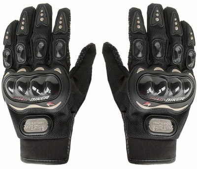 ZARRY Full Finger Probiker Bike Riding Motorcycle Hand Gloves for Men Riding Gloves Driving Gloves(Black)