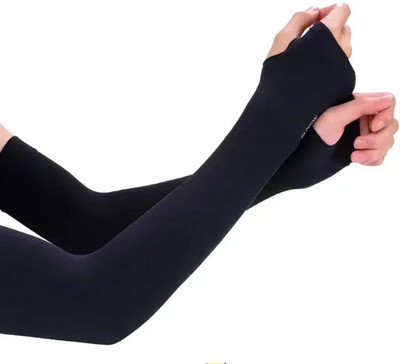BlackRod Cotton Arm Sleeve For Men & Women(Free, Black)