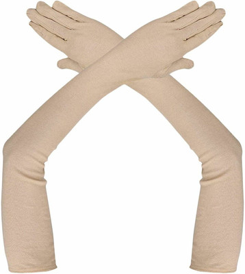 Adnate Cotton, Nylon Arm Sleeve For Men & Women(Free, Beige)