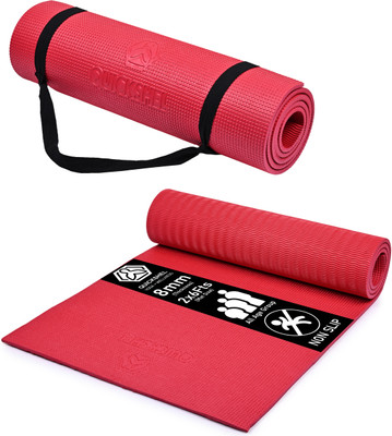 Quick Shel 6MM SUPERIOR QUALITY YOGA MAT WITH STRAP ECO FRIENDLY Red 6 mm Yoga Mat