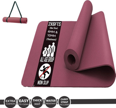 YFMATS 4MM Cherry Yoga Mat for Men Women with strap Gym Mat Workout Mat 4.5 mm Yoga Mat