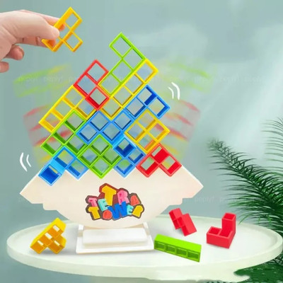 CountryLink Tetra Tower Stack Swing Stack High Child Balance Building Block Interactive(Multicolor)