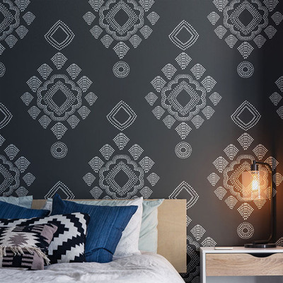 Kayra Decor Latest Ornate Damask Allover Stencils for Wall Painting KDRDSS1213-1624 Size 16x24 Inch Stencil(Pack of 1, Damask)