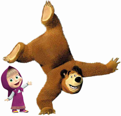 SkyOlla 60 cm Masha and Bear Kids Wall Sticker Self Adhesive Sticker(Pack of 1)