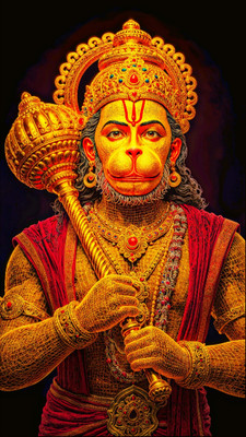 swaroopa 16.5 inch hanuman ji sticker Self Adhesive Sticker(Pack of 1)