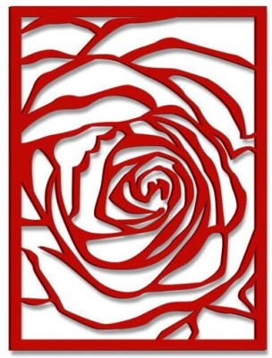 Psychedelic Collection 10 cm Beautiful Rose Design MDF Wall Hanging Self Adhesive Sticker(Pack of 1)