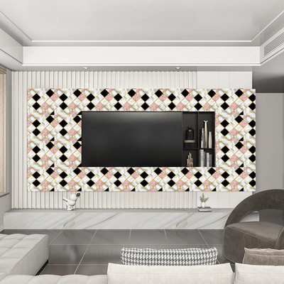 SOJITRA EXPORT Vinyl Abstract Brown, Pink Wallpaper(L x W: 200 cm x 60 cm)