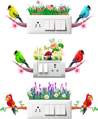 RSB HUB 46 cm Switch Board Sticker & Wall Sticker size 30 cm x 46 cm Self Adhesive Sticker(Pack of 9)