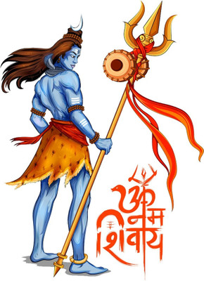 crystalsign 57 cm Modern Art Om Nmha Shivaae 338_S Self Adhesive Sticker(Pack of 1)