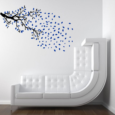 GraphicsDecor 77 cm Tree and Leaf Design Wall Sticker (122*77 cm) Self Adhesive Sticker(Pack of 1)