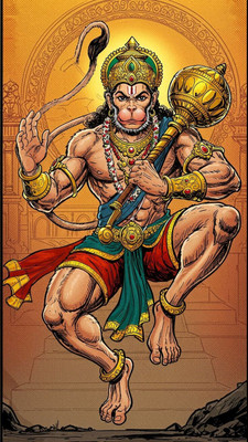 swaroopa 16.5 inch hanuman ji sticker Self Adhesive Sticker(Pack of 1)