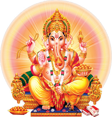SR ENTERPRISE 48 cm Ganesh Self Adhesive Sticker(Pack of 1)