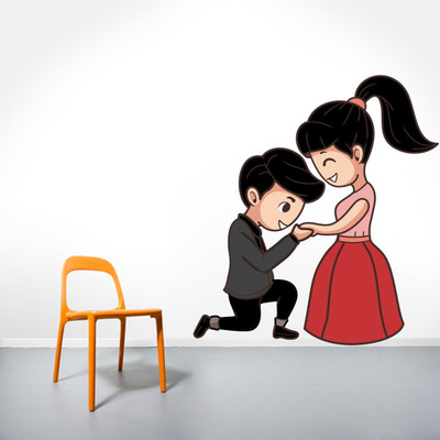 SR ENTERPRISE 70 cm Valentine's Day Special Decorative Multicolor Sticker Self Adhesive Sticker(Pack of 1)