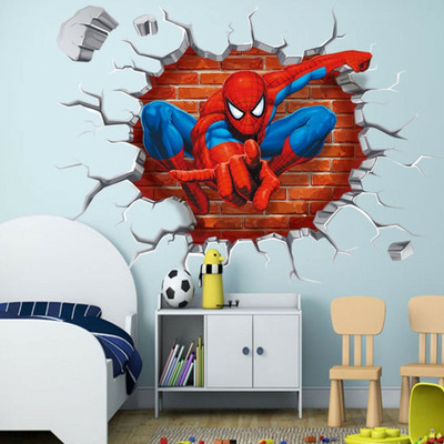 wildartcreation 70 cm 3D Spider Man Boy Gift Wall Decals Cartoon Characters Sticker ( 70 x 50 cms ) Removable Sticker(Pack of 1)