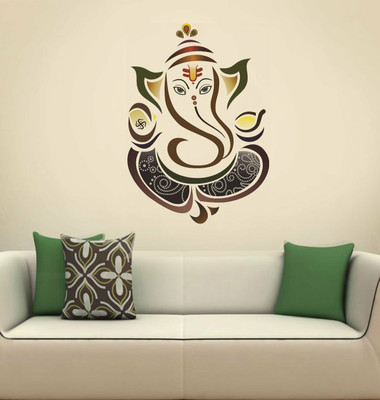 CreativeEdge 60 cm God Ganesh Wall Sticker Self Adhesive Sticker(Pack of 1)