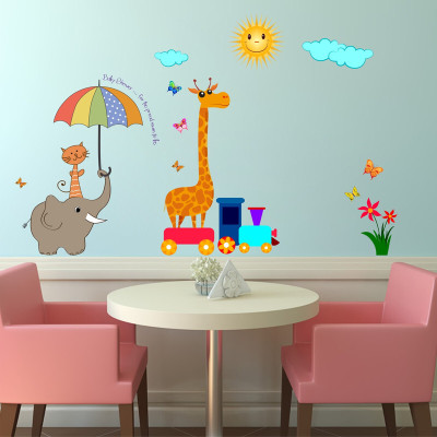 wildartcreation 32 cm latest giraffe Sticker Living Room Home Décor (91 Cm X 32 Cm ) Self Adhesive Sticker(Pack of 1)