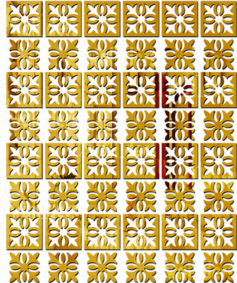 wall1ders 118 cm AttractivepatternGolden48_WFLP Self Adhesive Sticker(Pack of 48)