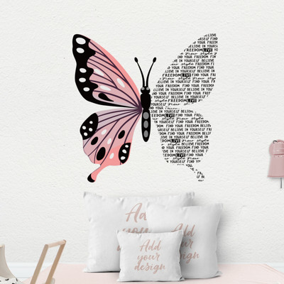 SmartWindow 30 cm Inspirational Butterfly Motivational Saying Positive Sticker (30CM x 60CM) Self Adhesive Sticker(Pack of 1)