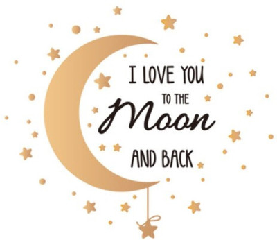 SmartWindow 30 cm I Love You to The Moon and Back Quotes Self Adhesive Wall Sticker (30CM X 60CM) Self Adhesive Sticker(Pack of 1)