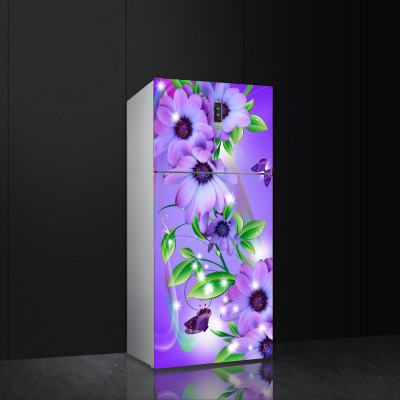 Psychedelic Collection 60 cm Beautifull Coloufull Flower Decorative Fridge Sticker Self Adhesive Sticker(Pack of 1)