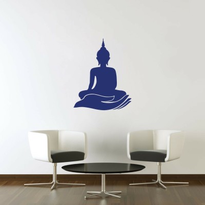 DreamKraft 58 cm Wall Sticker (Lord budha in hand,Surface Covering Area - 58 x 48 cm) Self Adhesive Sticker(Pack of 1)