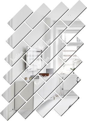 wall1ders 70 cm 25rectangleSilver_WFLP Self Adhesive Sticker(Pack of 25)