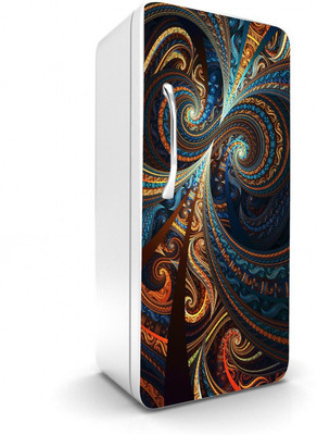 Psychedelic Collection 60 cm Abstract Design Colorfull Decorative Fridge Sticker Multicolor PVC Vinyl 120x60 Self Adhesive Sticker(Pack of 1)