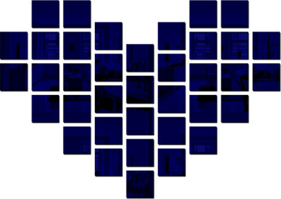 wall1ders 10 cm 4 Inch Sqaure 40 Blue - Acrylic Mirror Wall Sticker's Self Adhesive Sticker(Pack of 1)