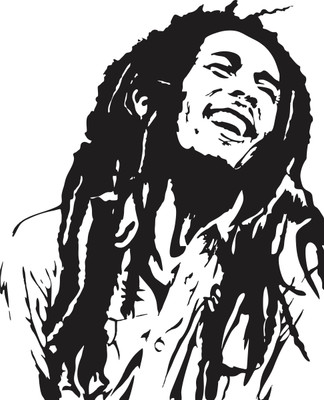Azan Creation 55.88 cm Bob Marley Wall Sticker for Bedroom Size - 55X71 CM Self Adhesive Sticker(Pack of 1)