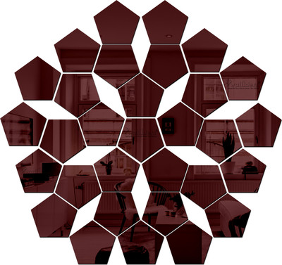 wall1ders 68 cm Pentagon31Brown_WFLP Self Adhesive Sticker(Pack of 31)