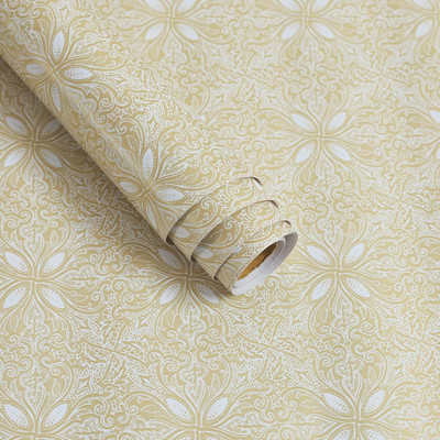 Anna Stella 304.8 cm Self Adhesive Removable Peel and Stick Wallpaper 45 X 304.8 cm (Beige) Self Adhesive Sticker(Pack of 1)