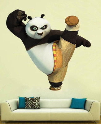 parth decor 60 cm panda Multicolor Wall sticker Self Adhesive Sticker(Pack of 1)