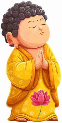 SkyOlla 60 cm Buddha Wall Sticker – Self Adhesive Vinyl Décor for Kids’ Room, Nursery Room Self Adhesive Sticker(Pack of 1)