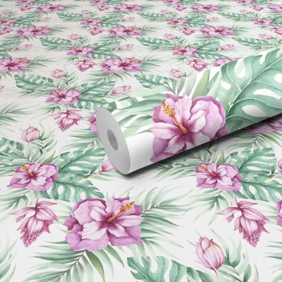 DeCorner 300 cm Blooming Flower Self Adhesive Sticker(Pack of 1)