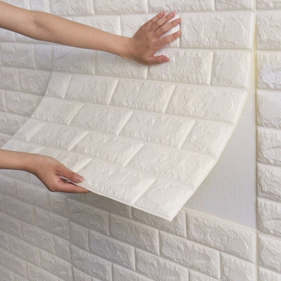 Onbet Embossed Architecture White Wallpaper(L x W: 77 cm x 77 cm)