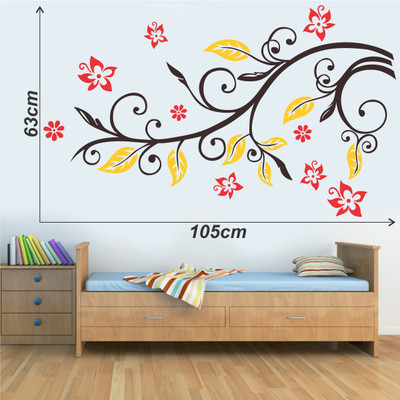 Epithet Studio 43 cm Gloob Decal Style Floral Branch Wall Sticker decal home room decor wall sticker Self Adhesive Sticker(Pack of 1)