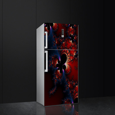 K2A Decor 60 cm Abstract Design Colorfull Decorative Frdige Sticker Self Adhesive Sticker(Pack of 1)