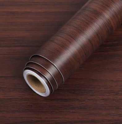 A1 Decor 1097 cm PVC Wooden Wallpaper Sticker -Dark Brown-12X36 Inch Self Adhesive Sticker(Pack1) Self Adhesive Sticker(Pack of 1)