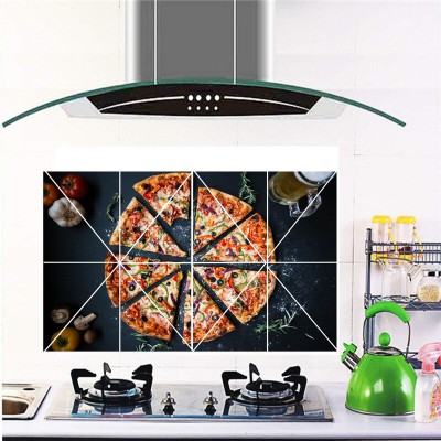 DreamKraft 76 cm Veg pizza food PVC Vinly Kitchen Wall Sticker (76Cm X 46CM) Self Adhesive Sticker(Pack of 1)