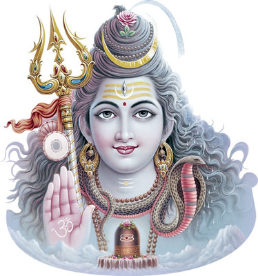 crystalsign 38 cm Shiv ji Modern Art 122_S Self Adhesive Sticker(Pack of 1)