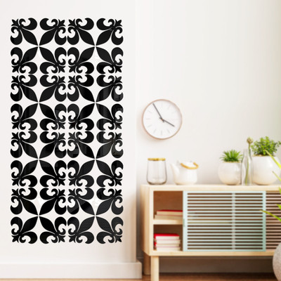 wall1ders 90 cm FleurBlack32_WFLP Self Adhesive Sticker(Pack of 32)
