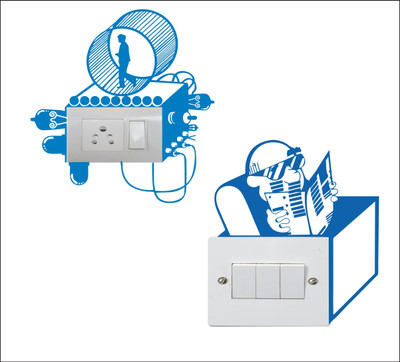 SR ENTERPRISE 12 cm Light Switch Sticker Self Adhesive Sticker(Pack of 1)
