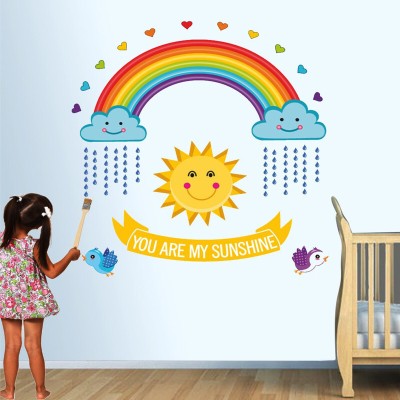 wildartcreation 50 cm latest You are My Sunshine Rainbow' Wall Sticker ( 70 cm x 50 cm), Self Adhesive Sticker(Pack of 1)