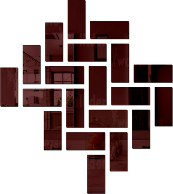 wall1ders 69 cm 20 Rectangle Brown Self Adhesive Sticker(Pack of 20)