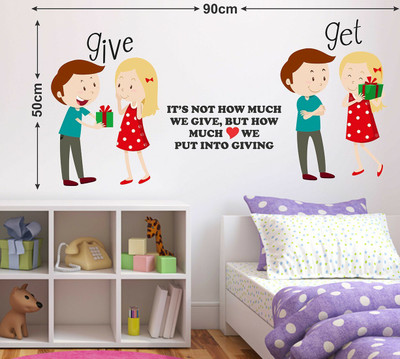 LANSTICK 91.44 cm GIVE AND GET WALL STICKER Self Adhesive Sticker(Pack of 1)