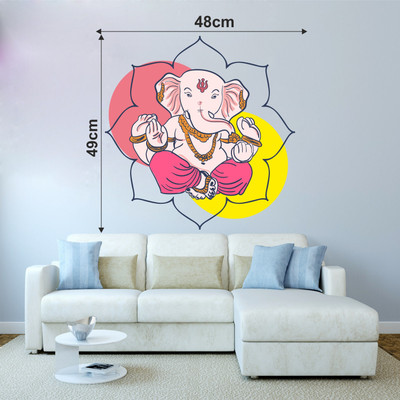 The Decor house 49 cm ganesh ji wall stickergod _bhagwan ji wall sticker(48X49) Self Adhesive Sticker(Pack of 1)