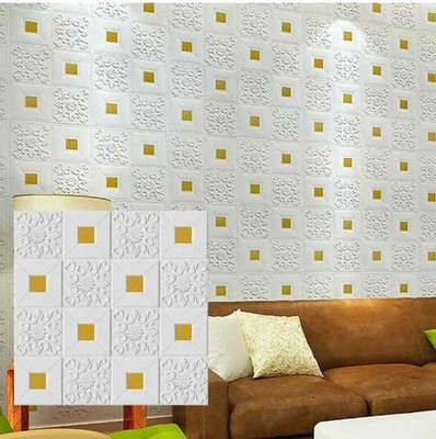 Ingorala Embossed Architecture White Wallpaper(L x W: 70 cm x 77 cm)