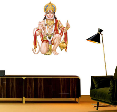 crystalsign 70 cm New Modern Art & Trendy Hanuman Ji for Living Room, Bedroom and Home Decoration Self Adhesive Sticker(Pack of 1)