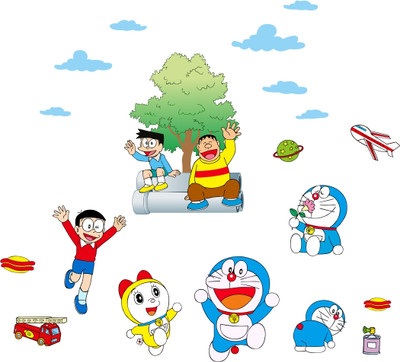 Epithet Studio 70 cm Doraemon decal home room decor wall sticker Self Adhesive Sticker(Pack of 1)